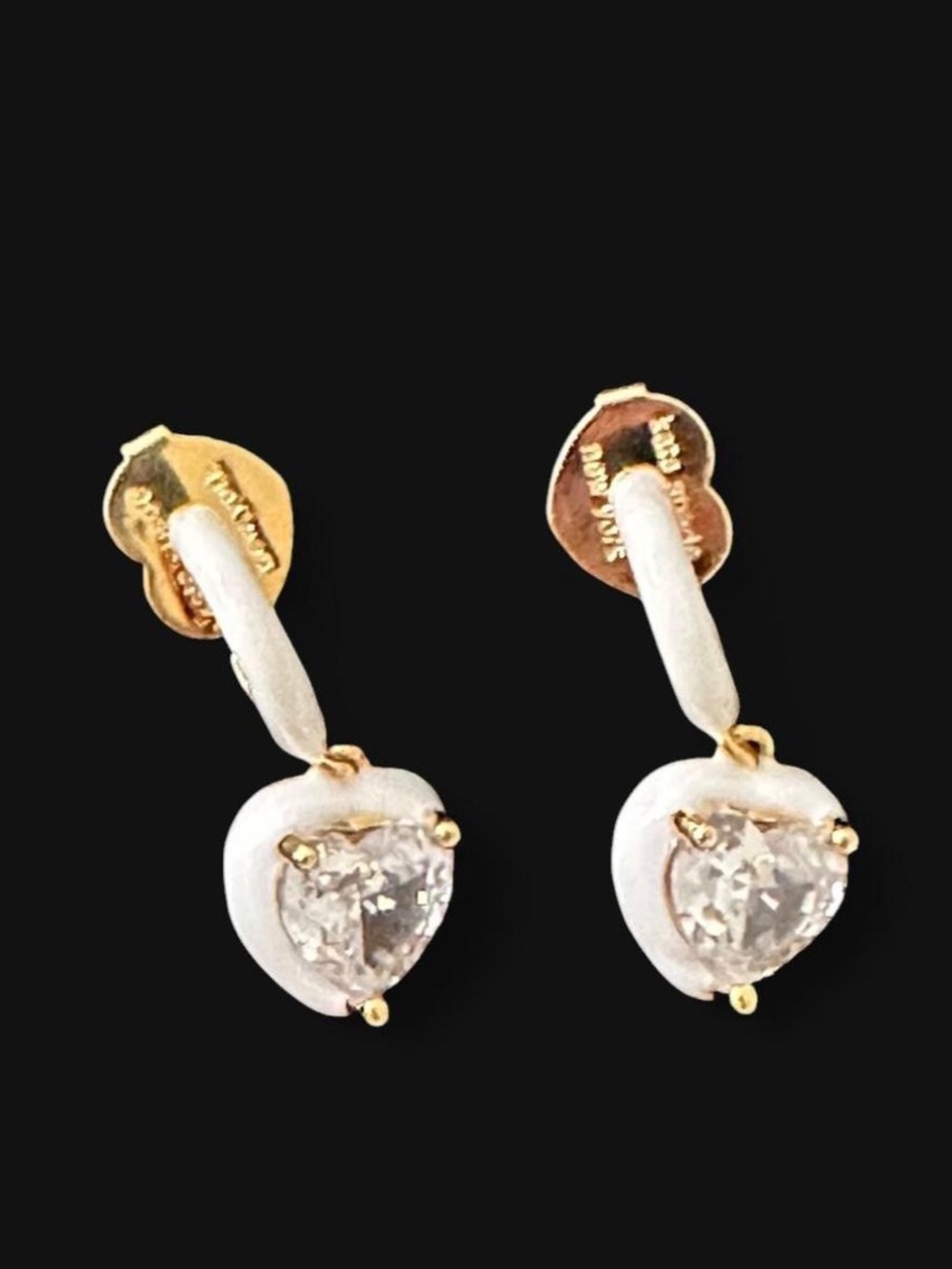 Kate Spade White heart-shaped earrings